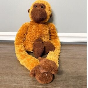 Fiesta Charlie 32 Inch Pull Arm Monkeys Plush Stuffed Animal Toy Brown Orange